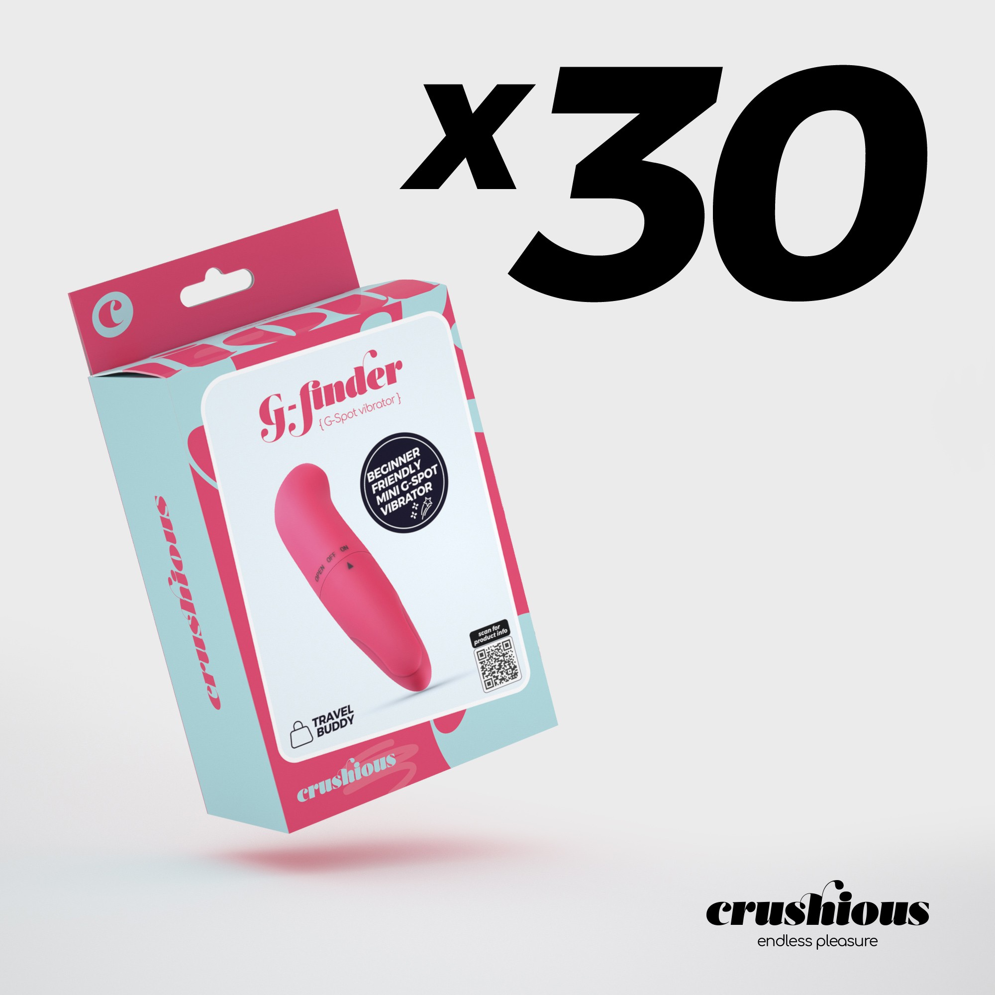 PACK DE 30 MASSEUR MINI G-FINDER ROSE CRUSHIOUS