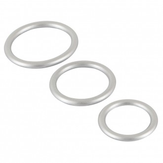 METALLIC SILICONE COCK RING SET