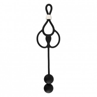 TRIPLE BALL/COCK RING WITH ANAL BEADS