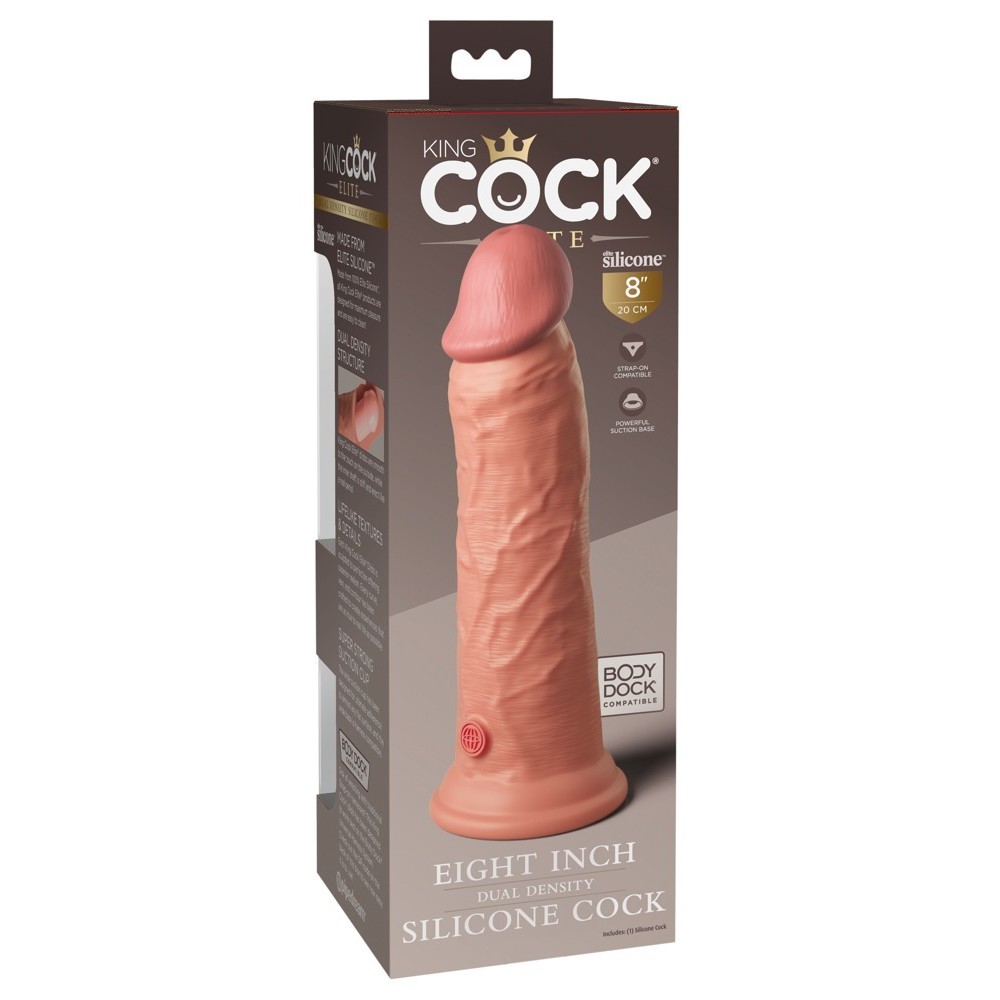 8&quot; DUAL DENSITY SILICONE COCK