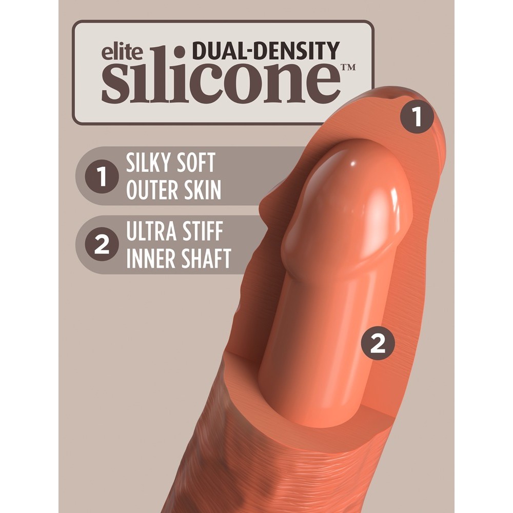 8\&quot; VIBRATING + DUAL DENSITY SILICONE COCK