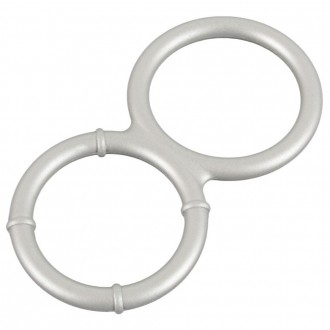 METALLIC SILICONE COCK AND BALL RING