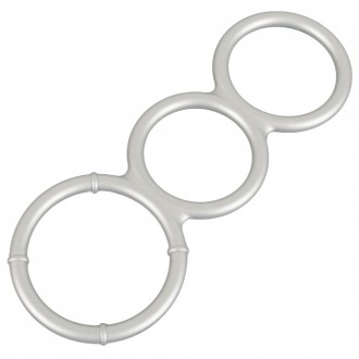 METALLIC SILICONE TRIPLE COCK AND BALL RING