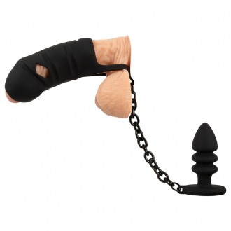 JAULA DE PENE CON PLUG ANAL BLACK VELVETS