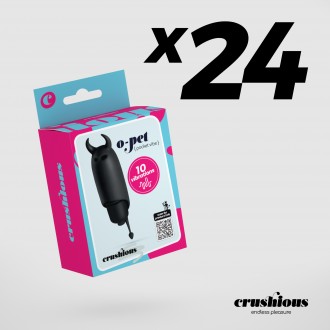 PACK DE 24 O-PET DIABLO CON BALA DE 10 VIBRACIONES NEGRO CRUSHIOUS