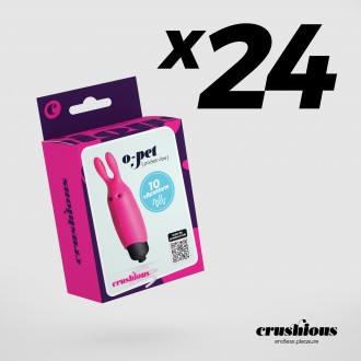 PACK DE 24 O-PET LAPIN AVEC BALLE À 10 VIBRATIONS ROSE CRUSHIOUS