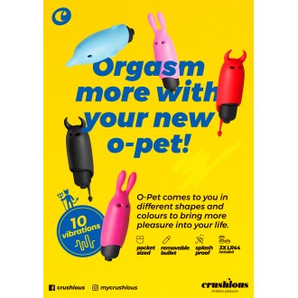 O-PET DIABO COM BALA DE 10 VIBRAÇÕES VERMELHO CRUSHIOUS