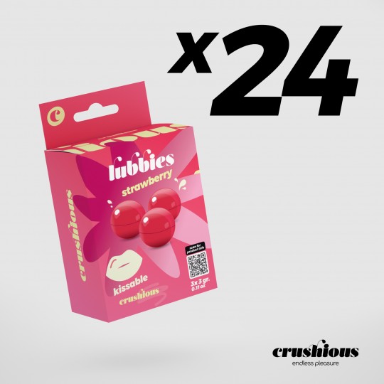 PACK DE 24 BOULES D&#039;HUILE À BAISER LUBBIES CRUSHIOUS FRAISE