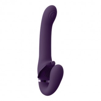 SATU - PULSE-WAVE AND VIBRATING STRAPLESS STRAPON - PURPLE