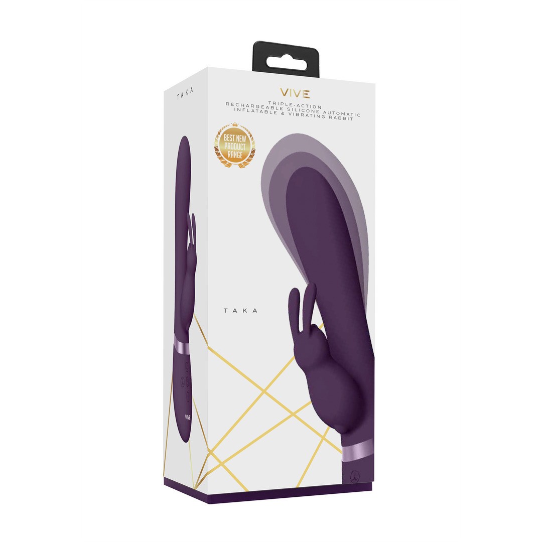 TAKA - INFLATABLE AND VIBRATING RABBIT VIBRATOR - PURPLE