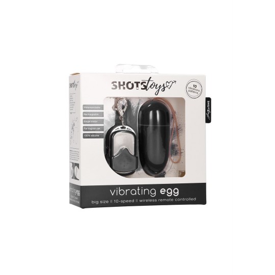 VIBRATING EGG WITH 10 SPEEDS AND REMOTE CONTROL - L - BLACK