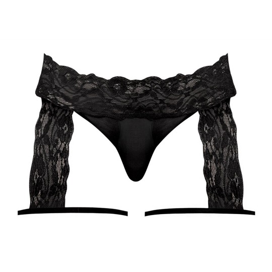 G-STRING GARTER SHORT - L/XL - BLACK