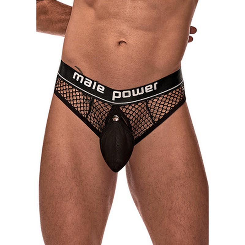 MALE POWER COCK RING THONG BLACK