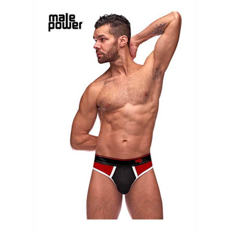 PANEL THONG - L/XL - BLACK/RED