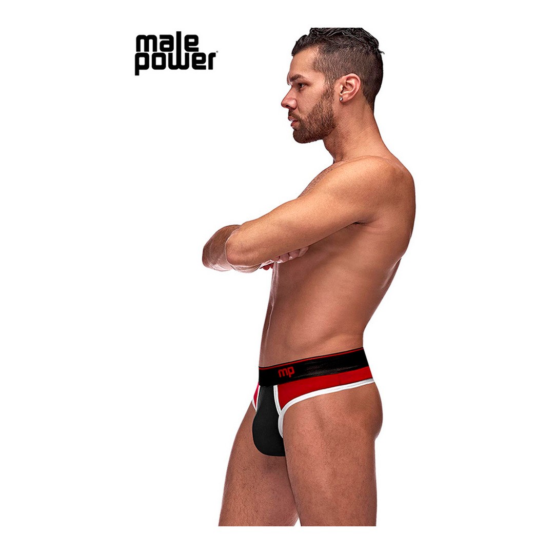 PANEL THONG - L/XL - BLACK/RED