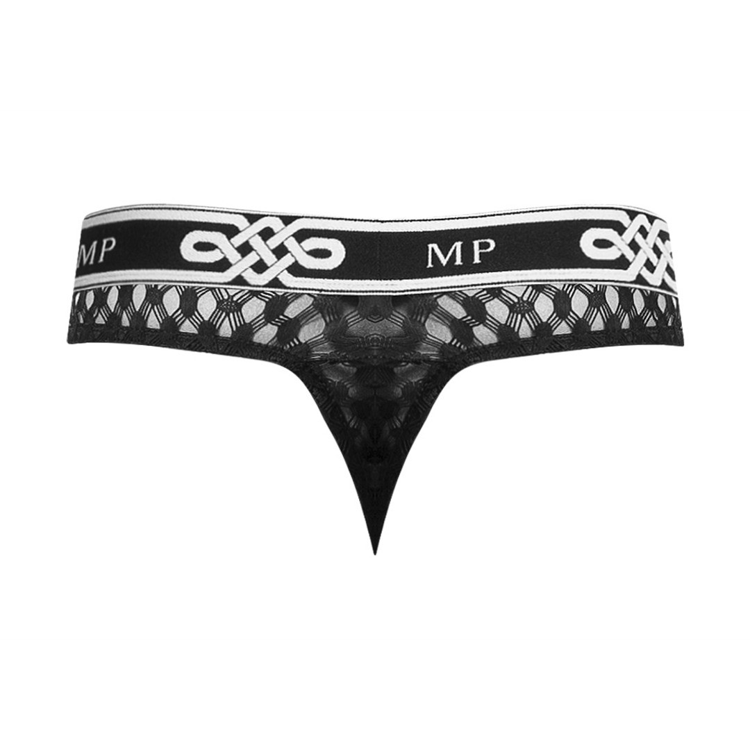 MALE POWER LO RISE THONG BLACK