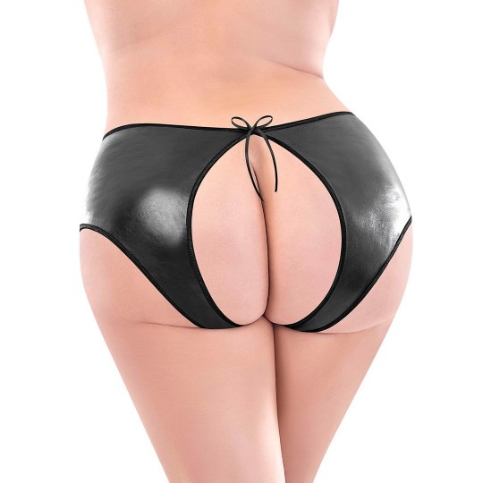 LIQUID ONYX SPLIT BACK BOY SHORT - 2X - BLACK