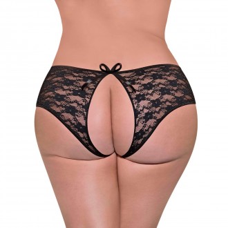 LACE SPLIT BACK BOY SHORT BLACK