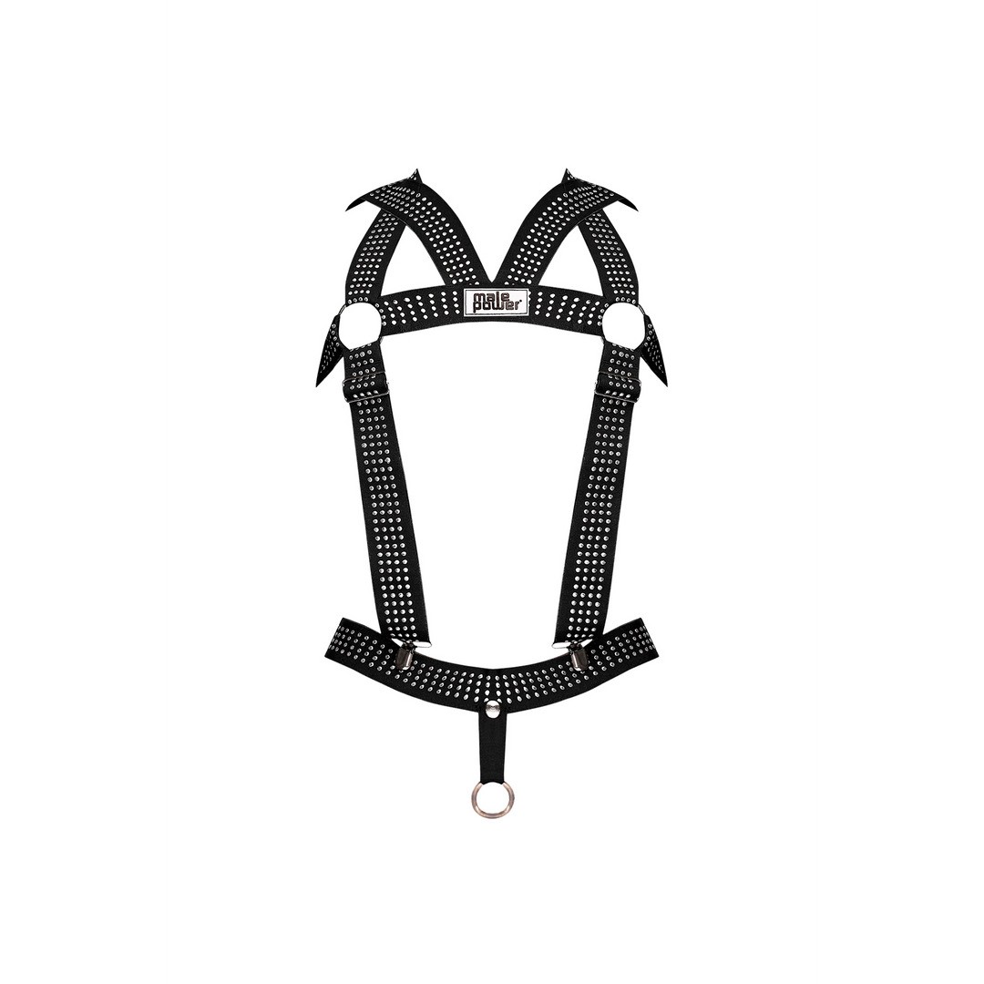 ELASTIC HARNESS WITH STUDS BLACK