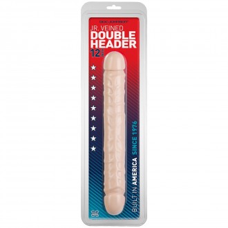 JR. VEINED DOUBLE HEADER - DILDO WITH DOUBLE ENDS - 12 / 30 CM