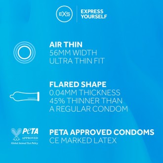 EXS AIR THIN CONDOMS - CONDOMS - 100 PIECES