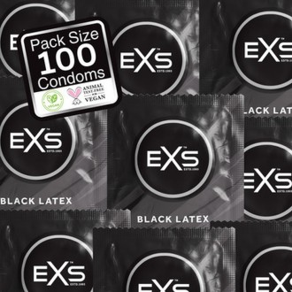 EXS BLACK LATEX CONDOMS - CONDOMS - 100 PIECES