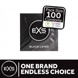 EXS BLACK LATEX CONDOMS - CONDOMS - 100 PIECES