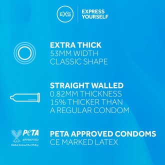 EXS EXTRA THICK - CONDOMS - 100 PIECES