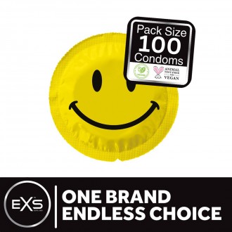 EXS SMILEY FACE REGULAR - CONDOMS - 100 PIECES