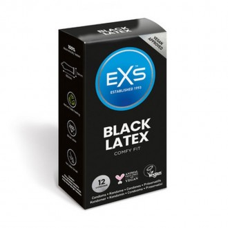 EXS BLACK LATEX - CONDOMS - 12 PIECES
