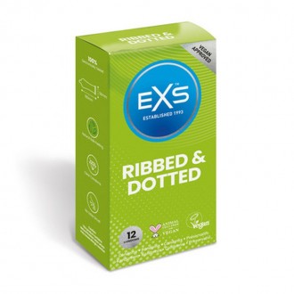 EXS 3 IN 1 - RIBBED, DOTTED AND FLARED - CONDOMS - 12 PIECES