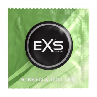 EXS 3 IN 1 - RIBBED, DOTTED AND FLARED - CONDOMS - 12 PIECES