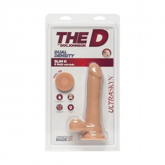 SLIM D - REALISTIC ULTRASKYN DILDO WITH BALLS - 6 / 15 CM