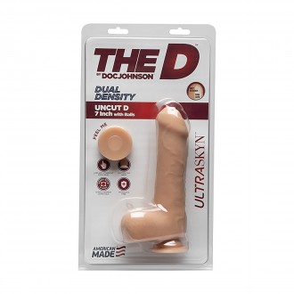 UNCUT D - REALISTIC ULTRASKYN DILDO WITH BALLS - 7 / 18 CM