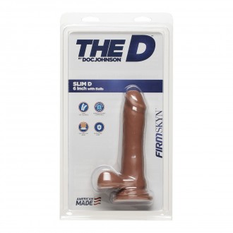 SLIM D - REALISTIC FIRMSKYN DILDO WITH BALLS - 6 / 15 CM