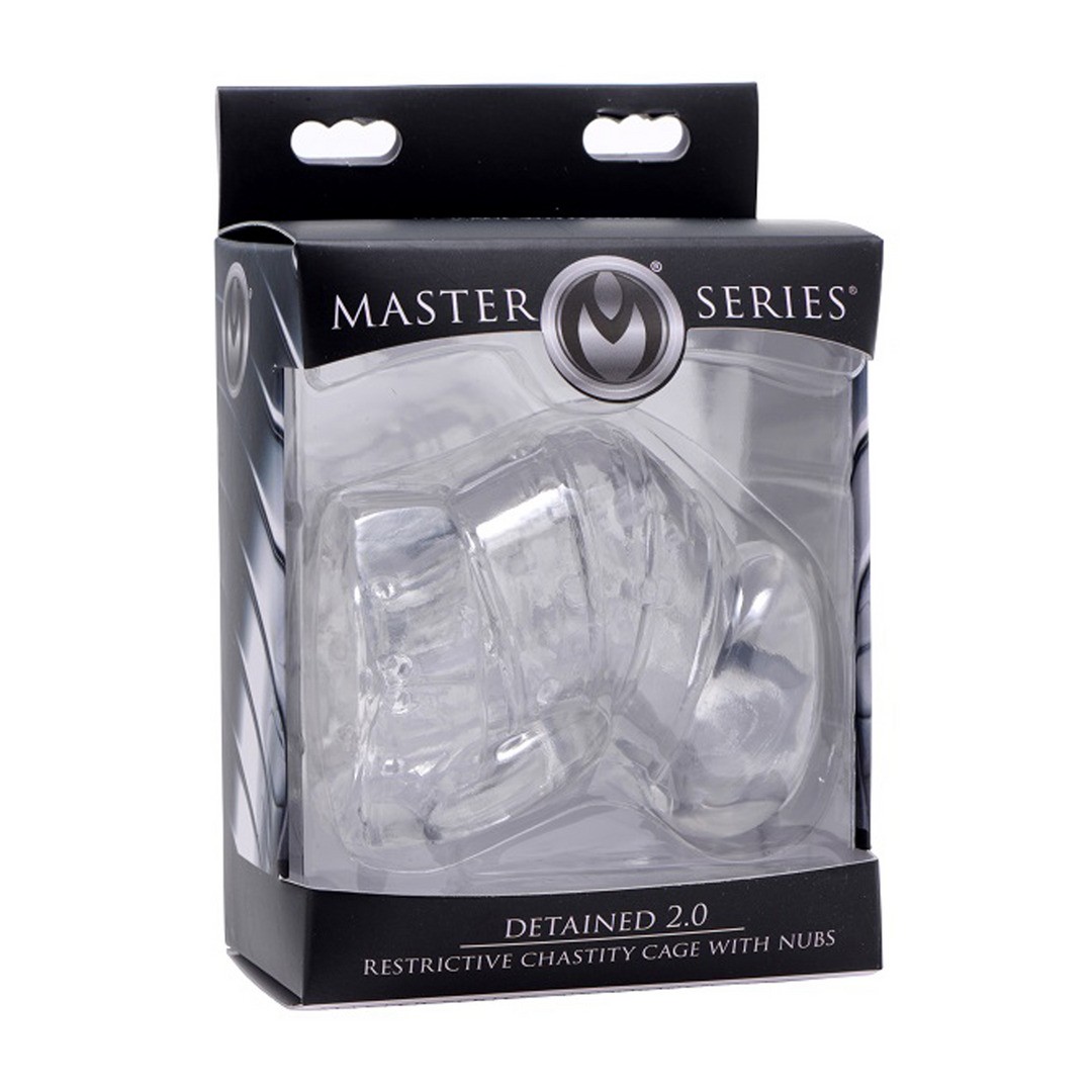 DETAINED 2.0 - RESTRICTIVE STUDDED CHASTITY CAGE