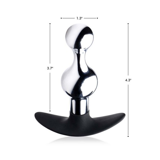 DARK DROP METAL  SILICONE BEADED ANAL PLUG