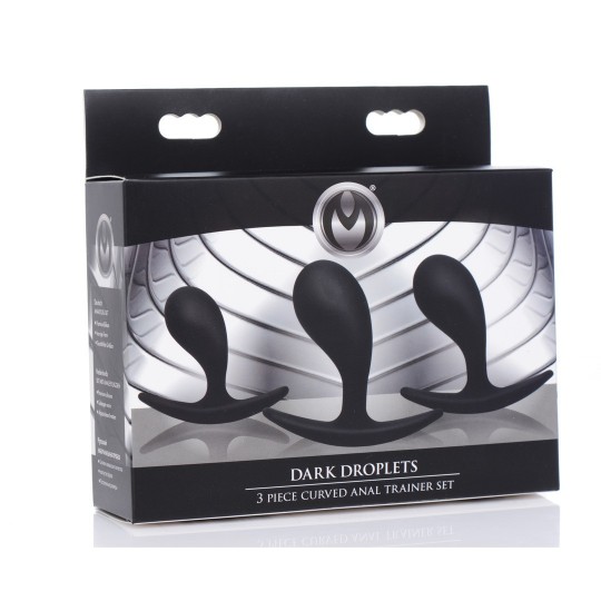 DARK DROPLETS - 3 PIECE CURVED ANAL TRAINER SET - BLACK