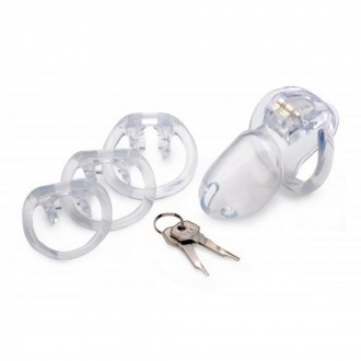 CLEAR CAPTOR - CHASTITY CAGE WITH KEYS - SMALL