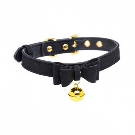 GOLDEN KITTY - CAT BELL COLLAR - BLACK/GOLD