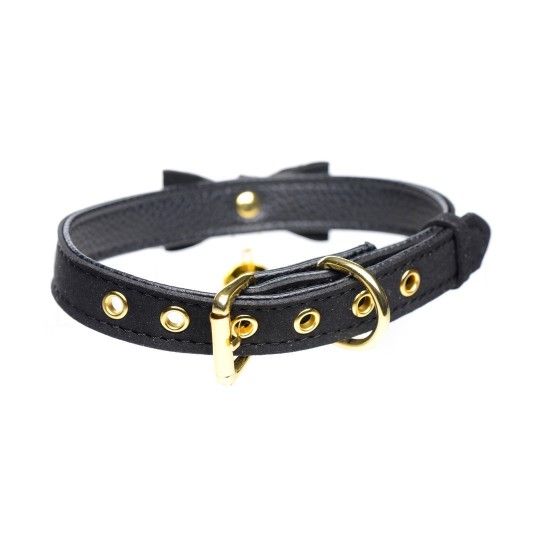 GOLDEN KITTY - CAT BELL COLLAR - BLACK/GOLD