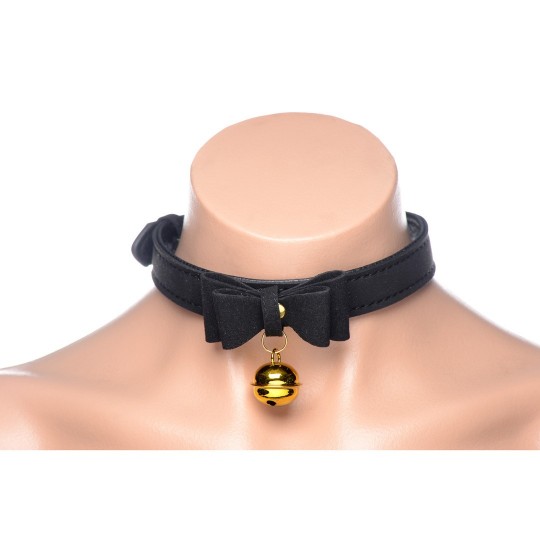 GOLDEN KITTY - CAT BELL COLLAR - BLACK/GOLD