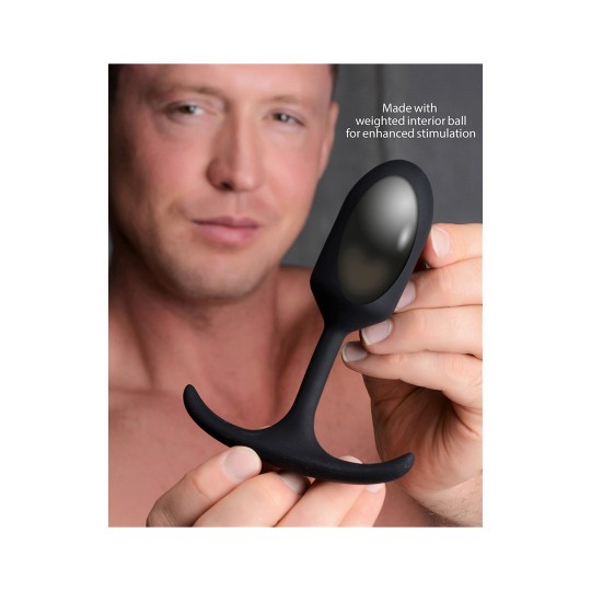 PREMIUM SILICONE WEIGHTED ANAL PLUG - MEDIUM