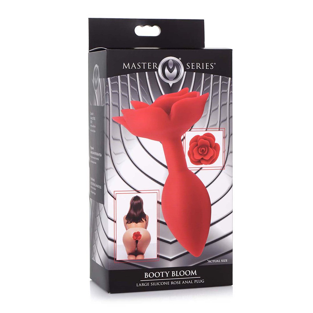 BOOTY BLOOM - SILICONE ROSE ANAL PLUG - RED