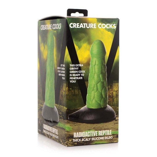 RADIOACTIVE REPTILE - THICK SCALY SILICONE DILDO