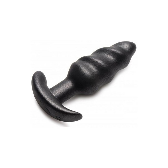 VIBRATING SILICONE SWIRL PLUG WITH REMOTE CONTROL AND 25 SPEEDS