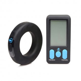 VIBRATING AND E-STIM SILICONE COCKRING + REMOTE CONTROL