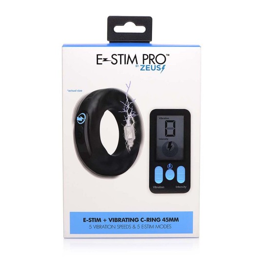 VIBRATING AND E-STIM SILICONE COCKRING + REMOTE CONTROL