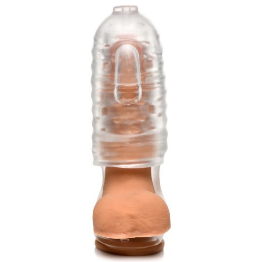 MILKER TPE MASTURBATOR WITH BALL STRAP - CLEAR