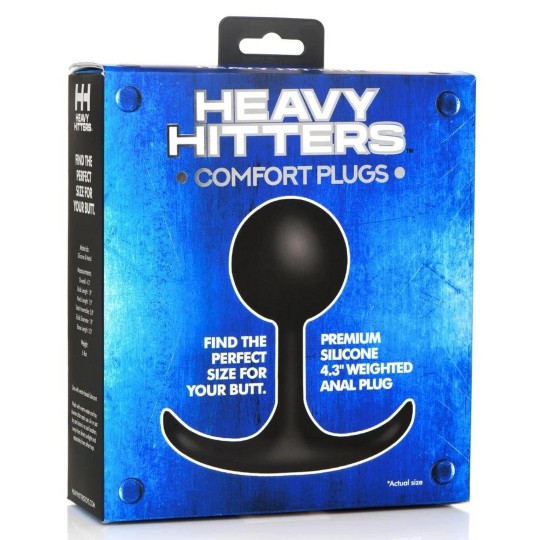 COMFORT PLUGS SILICONE WEIGHTED ROUND PLUG 4.4 - BLACK